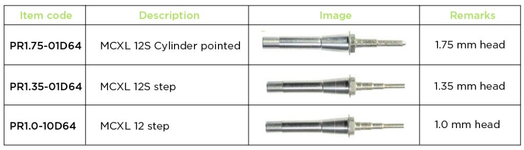 Sirona MCXL CAD CAM Milling Burs specification