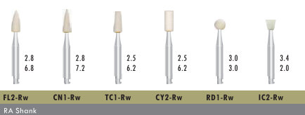 contra angle mounted stone dental burs