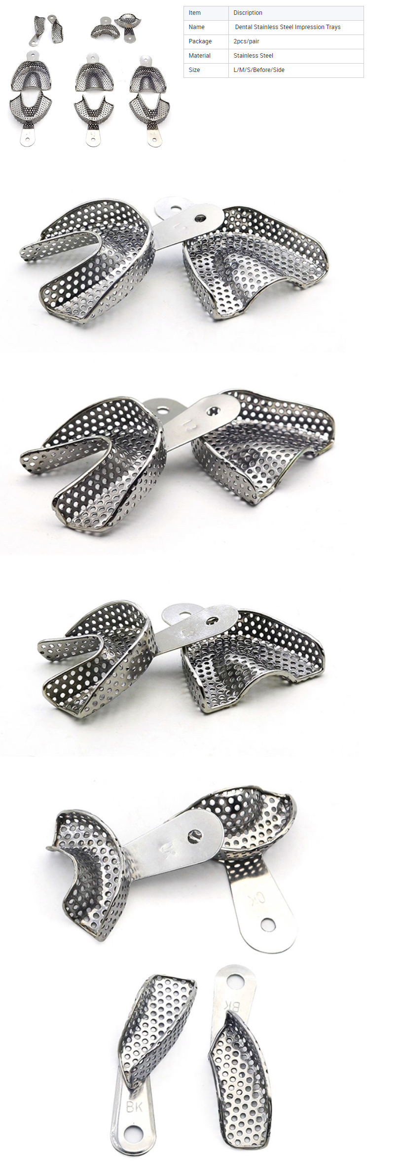 stainless dental lab impression tray kit for sale online