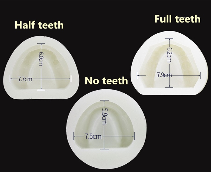 Dental Rubber Molds Size