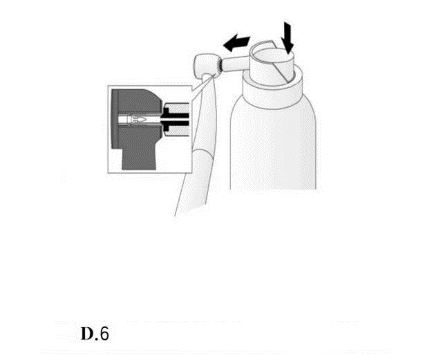 clean handpiece of chuck or three-valve spring