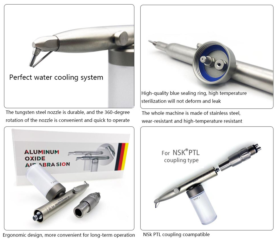 air abrasion handpiece dental unit features