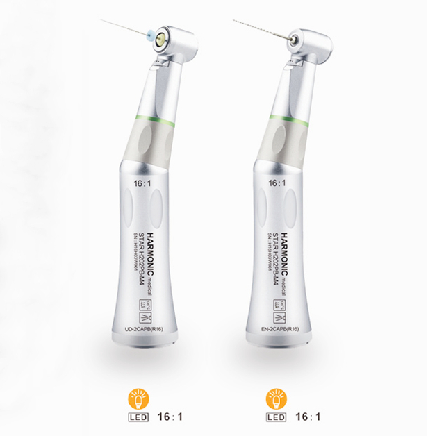 Fiber optic led light endodontic handpiece