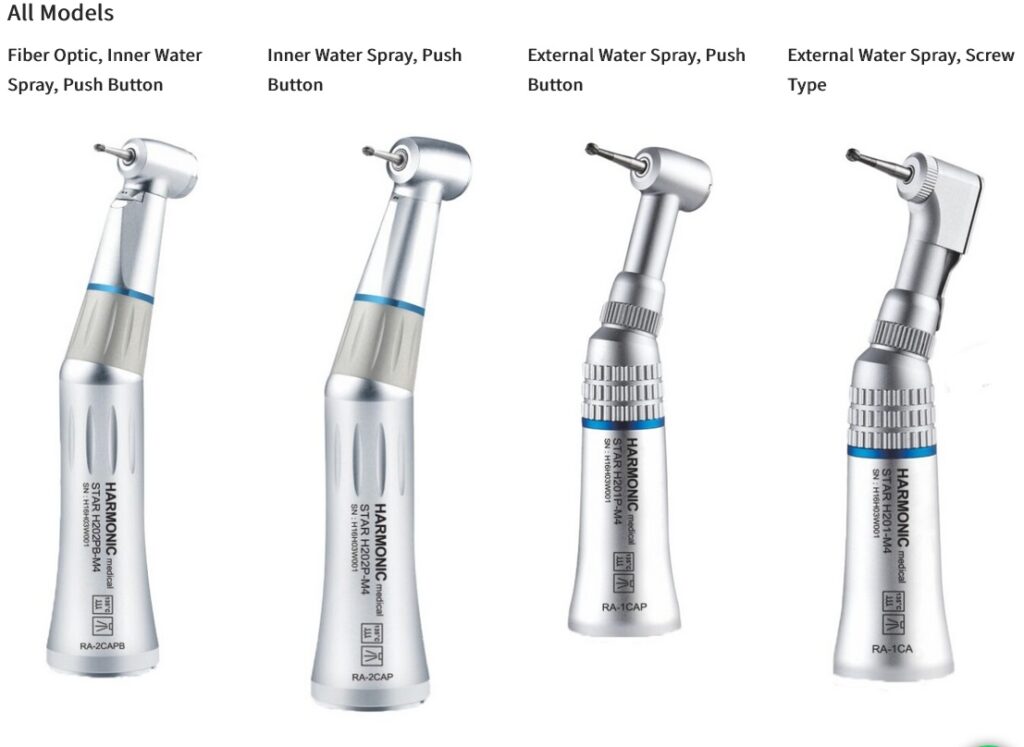 types of contra-angle handpieces