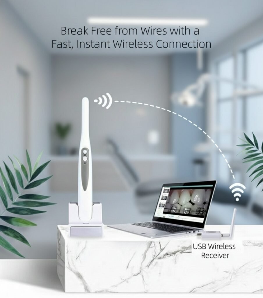wireless and rechargeable intraoral camera handpiece