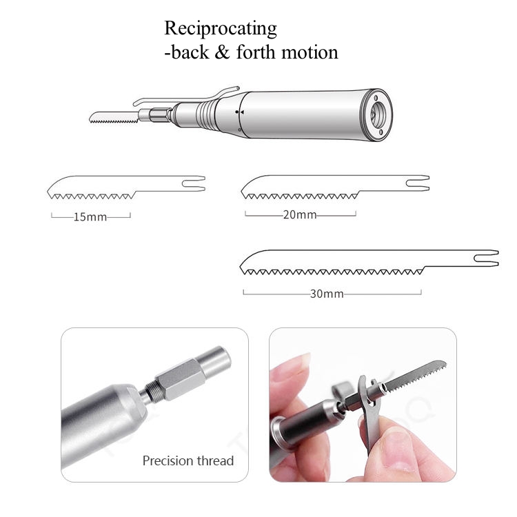 variable stroke electric dental saw for implants