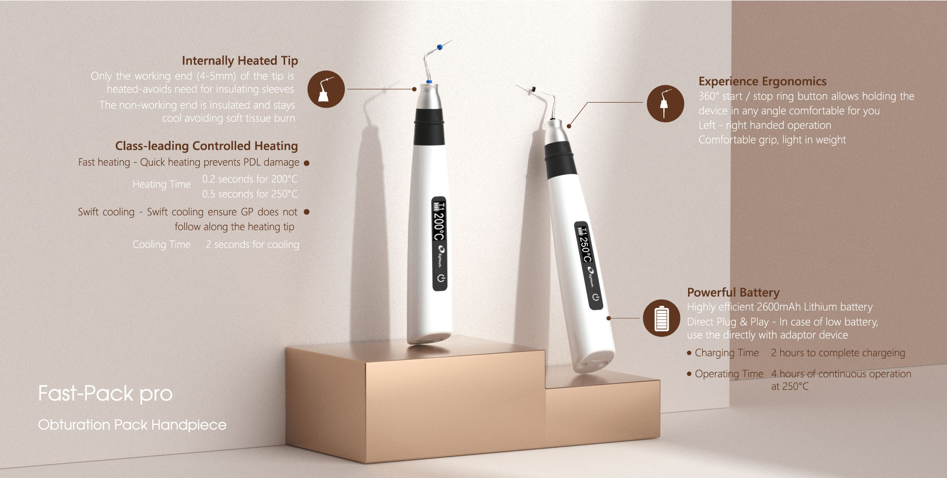 Obturation pen features