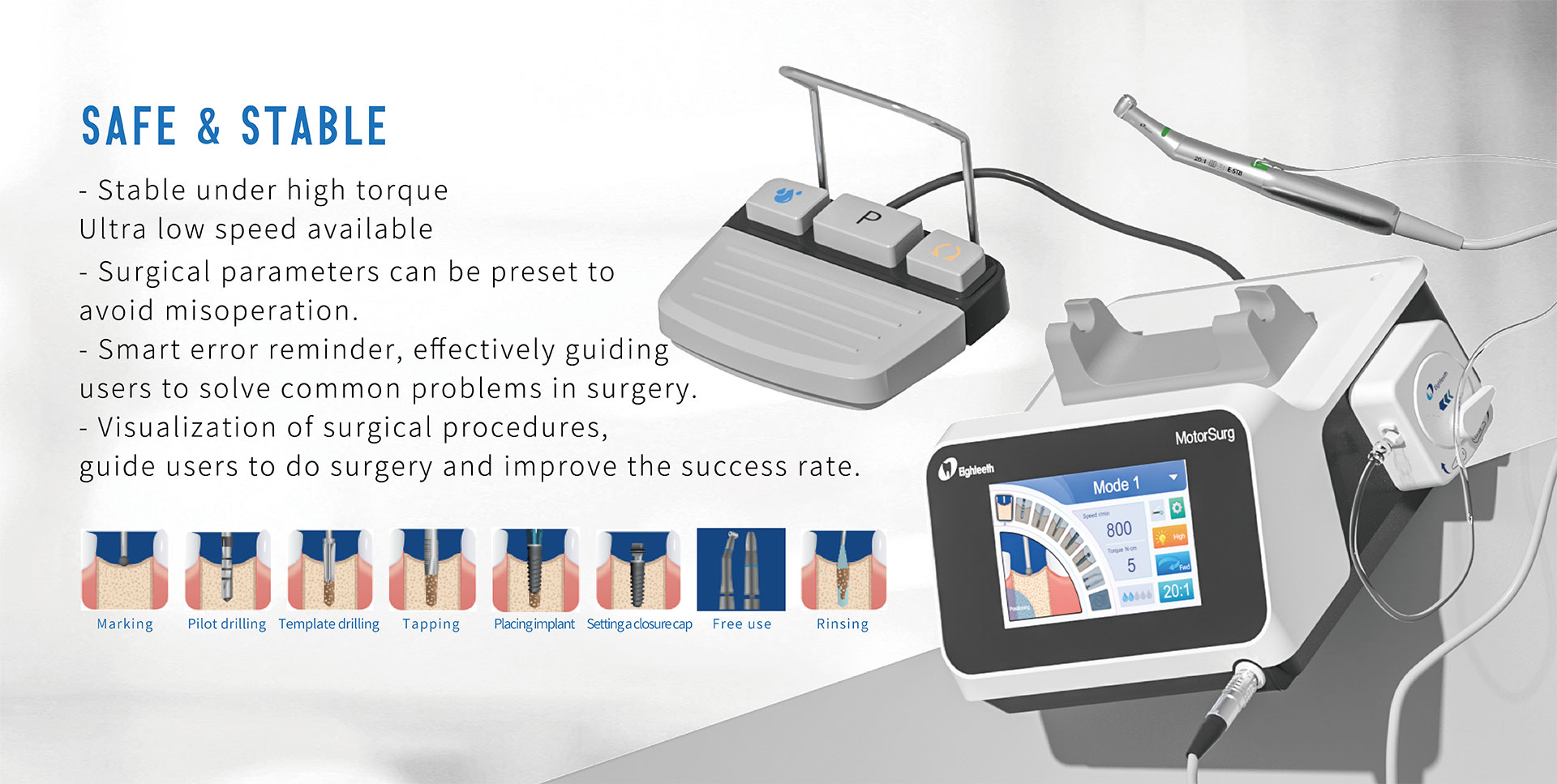 Visualization of surgical procedure micro motor