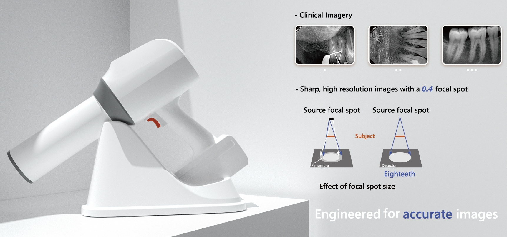 dental imaging system feature of 0.4mm focal spot