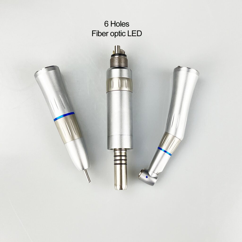 fiber optic handpiece set: straight + air motor + contra angle